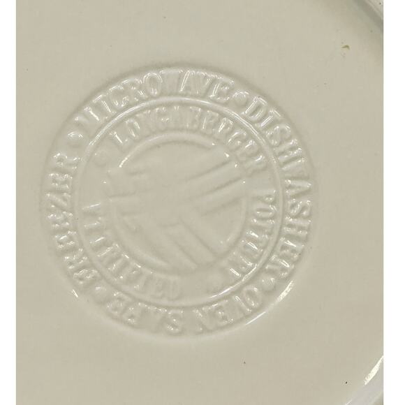 Longaberger Woven Traditions Pottery IVORY 7.25" Bread/Butter Plate USA-Set of 2 - Picture 5 of 6